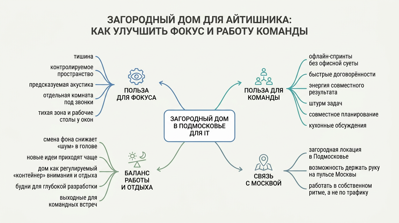 Загородный дом для айтишника: как улучшить фокус и работу команды